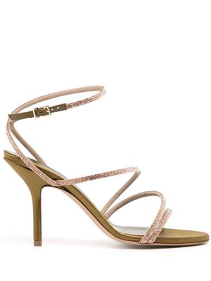 MARIA LUCA 95mm crystal-embellished sandals - Gold