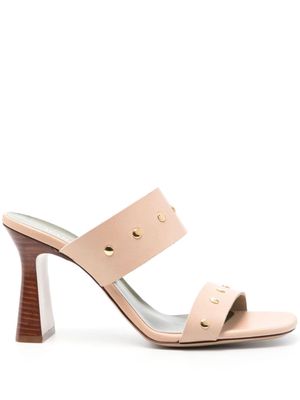 MARIA LUCA 95mm stud-embellished mules - Neutrals