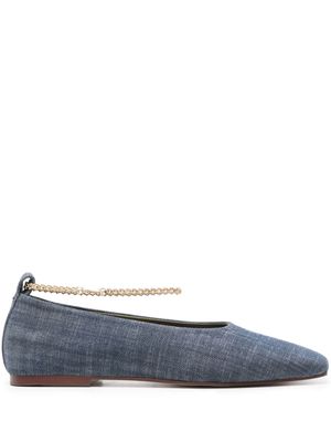 MARIA LUCA Augusta denim ballerina shoes - Blue