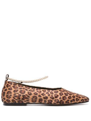 MARIA LUCA Augusta leopard-print ballerina shoes - Brown