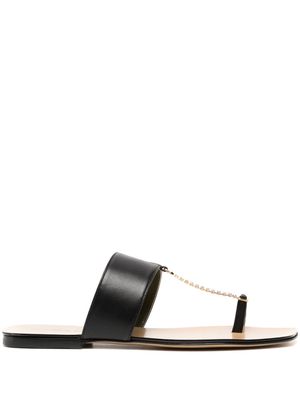MARIA LUCA chain-link leather flat sandals - Black