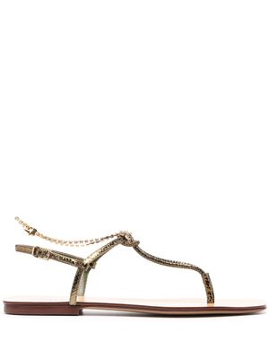 MARIA LUCA chain-link slip-on leather sandals - Brown