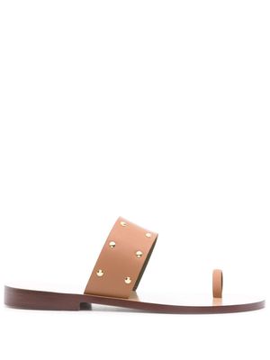 MARIA LUCA stud-detail leather sandals - Brown