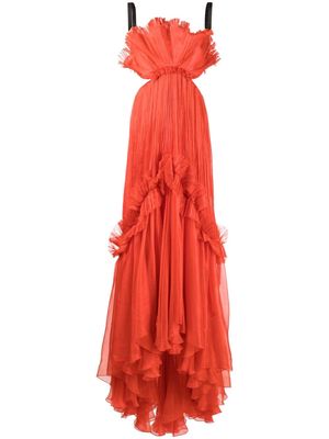 Maria Lucia Hohan Azoray metallic-silk maxi dress - Orange