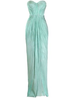 Maria Lucia Hohan Caly plissé strapless gown - Green