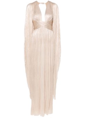 Maria Lucia Hohan Crystal pleated silk gown - Gold