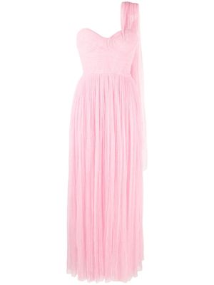 Maria Lucia Hohan Freya one-shoulder semi-sheer gown - Pink