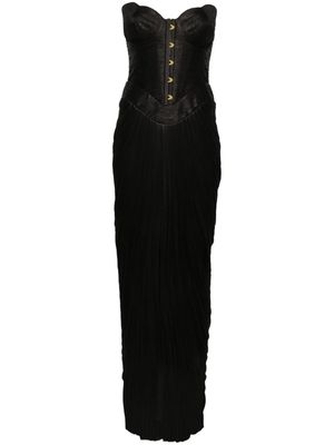 Maria Lucia Hohan Hailey plissé-effect strapless maxi dress - Black