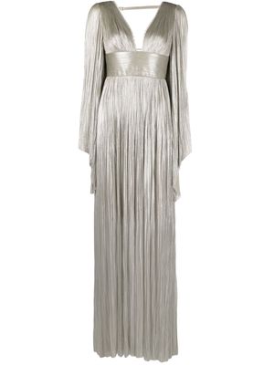 Maria Lucia Hohan Harlow rhinestone-detail pleated maxi dress - Grey