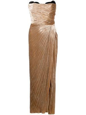 Maria Lucia Hohan Janette plissé strapless dress - Brown