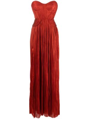 Maria Lucia Hohan Kamina strapless plissé gown - Red