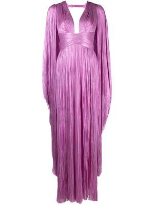 Maria Lucia Hohan pleated long-sleeved silk gown - Pink