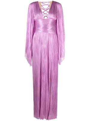 Maria Lucia Hohan pleated silk maxi dress - Purple