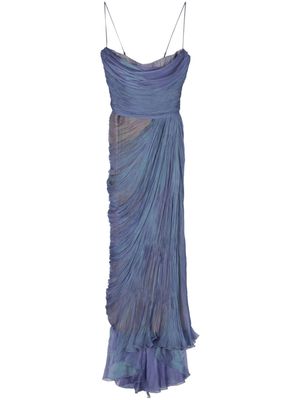 Maria Lucia Hohan Regina plissé silk gown - Blue