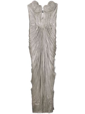 Maria Lucia Hohan Reina plissé silk gown - Silver