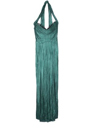 Maria Lucia Hohan Sharon plissé silk gown - Green