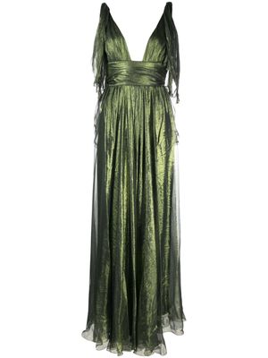 Maria Lucia Hohan sleeveless draped silk maxi dress - Green