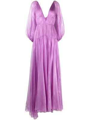 Maria Lucia Hohan Zeena metallic-silk maxi dress - Purple
