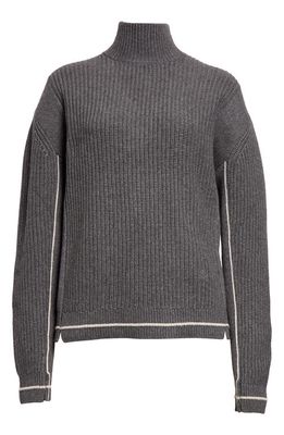 Maria McManus Back Cutout Rib Recycled Cashmere & Organic Cotton Sweater in Charcoal