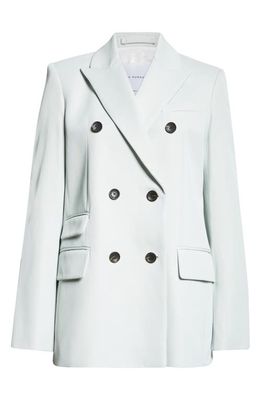 Maria McManus Billiet Double Breasted Twill Blazer in Seaglass