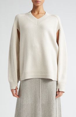 Maria McManus Cape Sleeve Organic Cotton & Recycled Cashmere Sweater in Crema