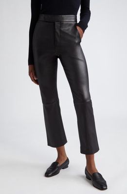 Maria McManus Crop High Waist Leather Pants in Black