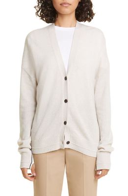 Maria McManus Featherweight Organic Cotton & Recycled Cashmere Cardigan in Crema And Black