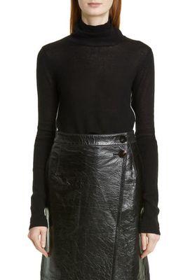 Maria McManus Featherweight Recycled Cashmere & Organic Cotton Turtleneck Sweater in Black