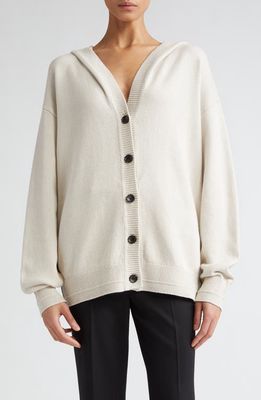 Maria McManus Hooded Recycled Cashmere & Organic Cotton Cardigan in Crema