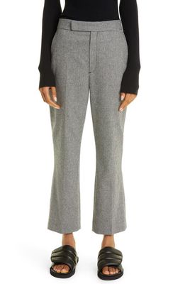 Maria McManus Houndstooth Check Stretch Wool Crop Trousers in Black/White Houndstooth