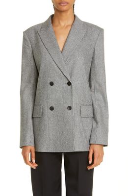 Maria McManus Houndstooth Double Breasted Stretch Wool & Cashmere Blazer in Black/White Houndstooth