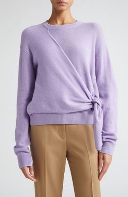 Maria McManus Knot Organic Cotton & Recycled Cashmere Crewneck Sweater in Lilac