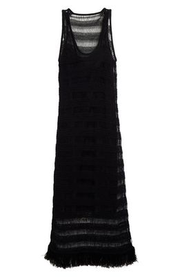 Maria McManus Ladder Crochet Organic Cotton Tank Dress in Black