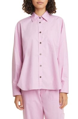 Maria McManus Oversize Organic Cotton Button-Up Shirt in Peony