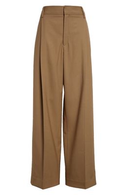 Maria McManus Pleat Front Organic Cotton Trousers in Toffee