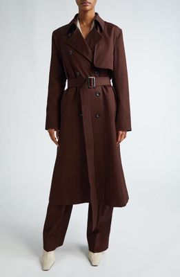 Maria McManus Rain Guard Cotton Trench Coat in Bitter Chocolate 