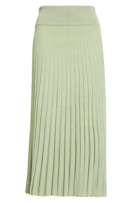 Maria McManus Sheer Pleated Midi Sweater Skirt in Aegean Green