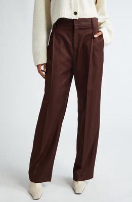 Maria McManus Single Pleat Front Trousers in Bitter Chocolate 