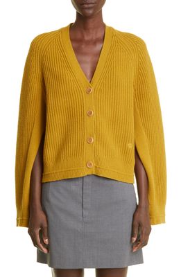Maria McManus Split Sleeve Recycled Cashmere & Organic Cotton Cocoon Cardigan in Mustard