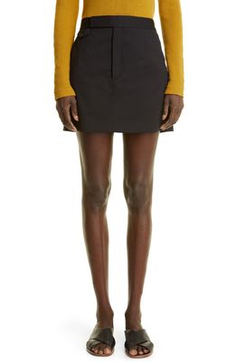 Maria McManus Trouser Stretch Wool Miniskirt in Black
