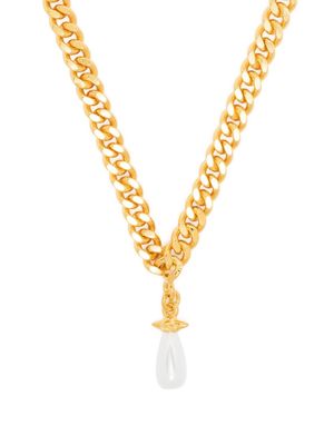 Maria Nilsdotter chunky chain drop-pendant necklace - Gold