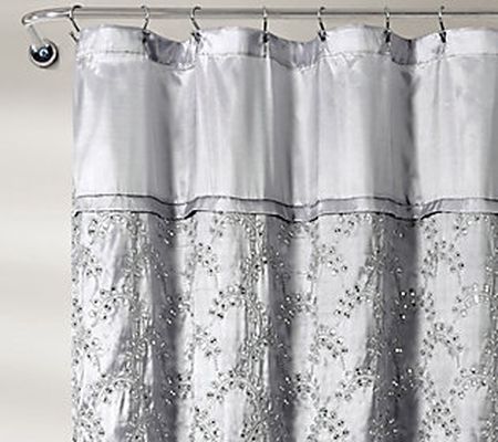 Maria Shower Curtain Gray/Silver Single 72X72 b y Lush Decor