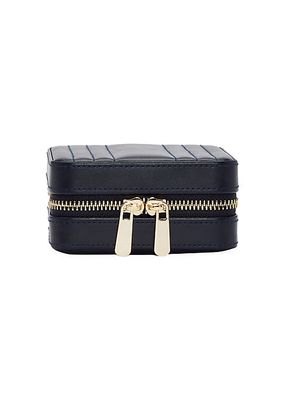 Maria Square Quilted Leather Zip Jewelry Case