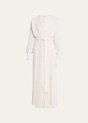 Maria Sunburst Pleated Maxi Dress