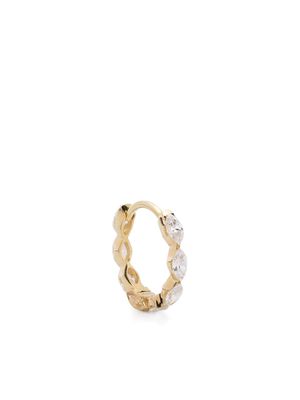 MARIA TASH 14kt yellow gold Invisible Set diamond hoop earring