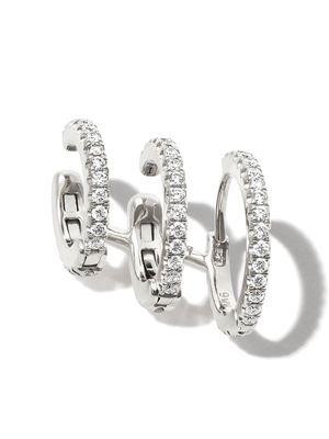 MARIA TASH 18kt white gold diamond triple-hoop earring - Silver