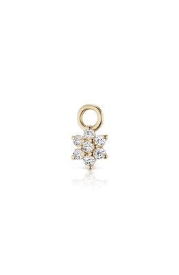 Maria Tash 4.5mm Diamond Flower Earring Charm in Yellow Gold/Diamond