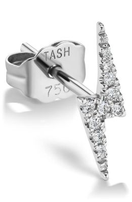 Maria Tash Diamond Lightning Bolt Stud Earring in White Gold/Diamond