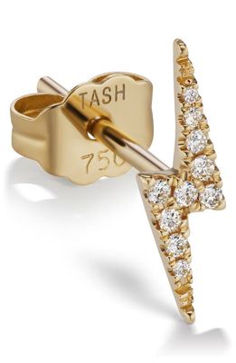 Maria Tash Diamond Lightning Bolt Stud Earring in Yellow Gold/Diamond