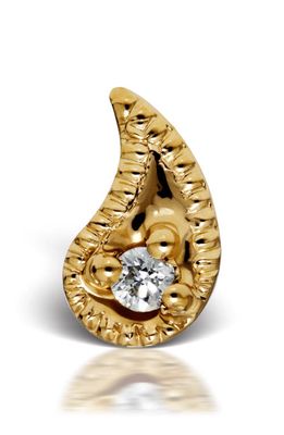 Maria Tash Diamond Paisley Threaded Stud Earring in Yellow Gold/Diamond - Left